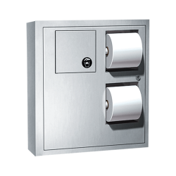 ASI 04833 Toilet Tissue Dispenser W/ Napkin Disposal & Collar For Surface Mounting