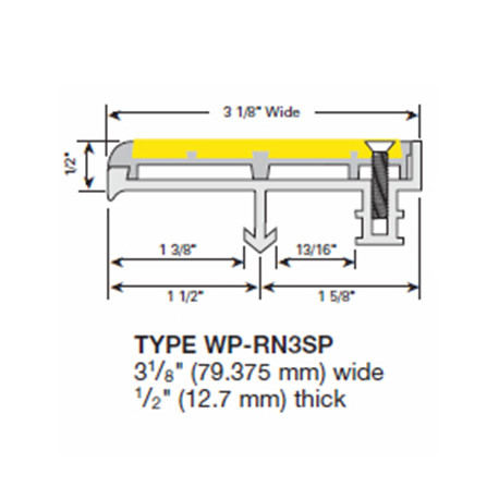 Wooster WP-RN3-A Spectra Profiles For New Concrete Stairs Two Stage Sections Base With Wood