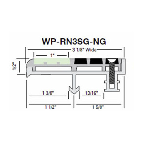 Wooster WP-RN3SG-NG Niteglow (Glow in the Dark) Two Stage Section 3 1/8" Wide 1/2" Thick