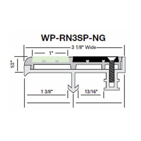 Wooster WP-RN3SP-NG-NO Niteglow (Glow in the Dark) Two Stage Section 3 1/8" Wide 1/2" Thick (No Wood Insert)