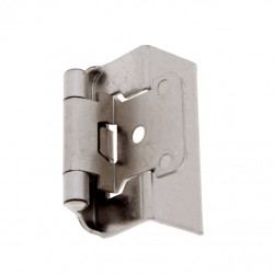 JVJ Hardware 10446 Builders Hardware Full Wrap Overlay Self-Closing Hinge (Pair), Composition Steel Satin Nickle Finish