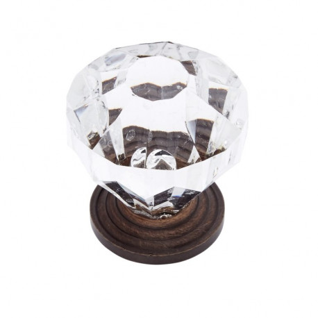JVJ Hardware 53 Classic Collection Knob,Composition Solid Brass/Acrylic
