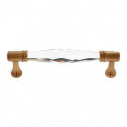 JVJ Hardware 32 Pure Elegance Collection Faceted 31% Leaded Crystal Pull, Composition Leaded Crystal and Solid Brass
