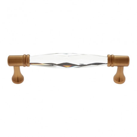 JVJ Hardware 32 Pure Elegance Collection Faceted 31% Leaded Crystal Pull, Composition Leaded Crystal and Solid Brass