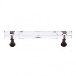 JVJ Hardware Pure Elegance Collection Faceted Routered Crystal Pull