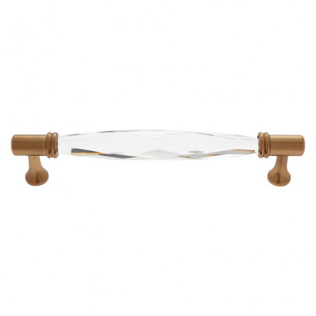 JVJ Hardware 34 Pure Elegance Collection Faceted 31% Leaded Crystal Pull, Composition Leaded Crystal and Solid Brass