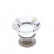 JVJ Hardware 33 Pure Elegance Collection Faceted Flat Top 31% Leaded Crystal Knob, Composition Leaded Crystal and Solid Brass
