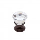 JVJ Hardware 34 Pure Elegance Collection Faceted Flat Top 31% Leaded Crystal Knob, Composition Leaded Crystal and Solid Brass