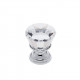 JVJ Hardware 34 Pure Elegance Collection Faceted Flat Top 31% Leaded Crystal Knob, Composition Leaded Crystal and Solid Brass