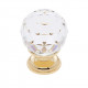 JVJ Hardware 35 Pure Elegance Collection Faceted Flat Top 31% Leaded Crystal Knob, Composition Leaded Crystal and Solid Brass