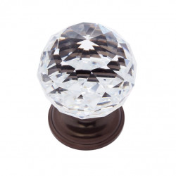 JVJ Hardware Pure Elegance Collection Round Faceted 31% Leaded Crystal Knob