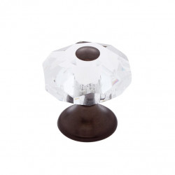 JVJ Hardware 36 Pure Elegance Collection 8 Sided Crystal Knob, Composition Leaded Crystal and Solid Brass