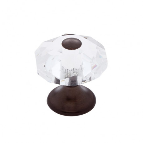 JVJ Hardware 36 Pure Elegance Collection Faceted 31% Leaded Crystal Knob With Cap,Composition Leaded Crystal and Solid Brass