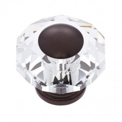 JVJ Hardware 38 Pure Elegance Collection Faceted 31% Leaded Crystal Knob With Cap,Composition Leaded Crystal and Solid Brass