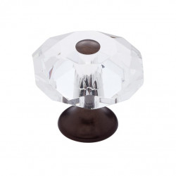 JVJ Hardware 37 Pure Elegance Collection Faceted 31% Leaded Crystal Knob,Composition Leaded Crystal and Solid Brass