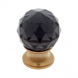 JVJ Hardware 30 mm Pure Elegance Collection Round Faceted 31% Leaded Smoked Crystal Knob