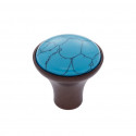 JVJ Hardware 30 mm Murano Collection Turquoise Knob, Composition Turquoise and Solid Brass