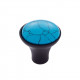 JVJ Hardware 49 Murano Collection Round Glass Knob,Composition Turquoise and Solid Brass