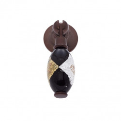 JVJ Hardware 30 mm Murano Collection Black Pendant Pull, Composition Glass and Solid Brass