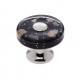 JVJ Hardware 50 Murano Collection Flat Round Glass Knob,Composition Glass and Solid Brass