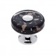 JVJ Hardware 50 Murano Collection Flat Round Glass Knob,Composition Glass and Solid Brass