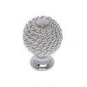 JVJ Hardware 28 mm Medieval Collection Chain Maille Knob, Polished Chrome Finish, Composition Aluminum/Solid Brass