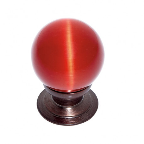 JVJ Hardware 5 Cat's Eye Collection Smooth Knob,Composition Glass and Solid Brass