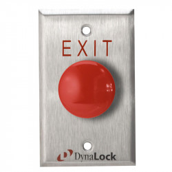DynaLock 6221 Palm Buttons Alternate-Action DPDT, "EXIT" Faceplate Signage