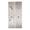 Brass Accents A02-P7501 Antimicrobial Push Plates & Hands Free Pulls 8-3/4" On 4" x 16" Plate, Finish-Satin Stainless Steel