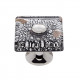 JVJ Hardware 50 Murano Collection Clear Flat Square Knob,Composition Glass and Solid Brass