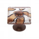 JVJ Hardware 50 Murano Collection Silver Flat Square Knob,Composition Glass and Solid Brass