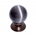 JVJ Hardware 30mm Cat's Eye Collection Grey Knob, Composition Glass and Solid Brass