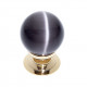JVJ Hardware 54 Cat's Eye Collection Grey Knob,Composition Glass and Solid Brass
