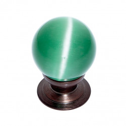 JVJ Hardware 54 Cat's Eye Collection Green Knob,Composition Glass and Solid Brass