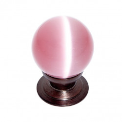 JVJ Hardware 54 Cat's Eye Collection Pink Knob,Composition Glass and Solid Brass