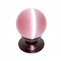 JVJ Hardware 30mm Cat's Eye Collection Pink Knob, Composition Glass and Solid Brass