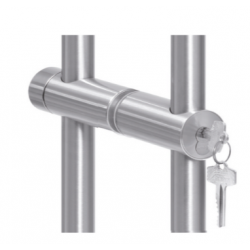 ABP-Beyerle 143 72"Full Height Pull - Single Bolt Down Key Operated Lock Outside (SFIC)/Thumb Turn Inside,Satin Stainless Steel