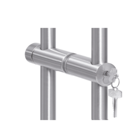 ABP-Beyerle 143 72"Full Height Pull - Single Bolt Down Key Operated Lock Outside (SFIC)/Thumb Turn Inside,Satin Stainless Steel