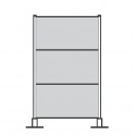  SL43-167W-13A-SLBL- Modular Partitions - Privacy And Security Screen Uprights W/Base Plate Slalom 3 Panel High