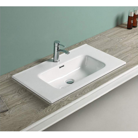American Imaginations AI-29080 24.16-in. W 18.31-in. D Ceramic Top White Color 1 Hole Faucet