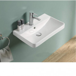 American Imaginations AI-29154 19.88-in. W 13.98-in. D Ceramic Top White Color 1 Hole Faucet