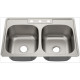 American Imaginations AI-29362 33-in. W CUPC Approved Stainless Steel Kitchen Sink With 2 Bowl And 20 Gauge