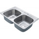 American Imaginations AI-29362 33-in. W CUPC Approved Stainless Steel Kitchen Sink With 2 Bowl And 20 Gauge