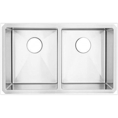 American Imaginations AI-29382 29-in. W CUPC Approved Stainless Steel Kitchen Sink With 2 Bowl And 18 Gauge
