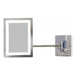 American Imaginations AI-558 17.44-in. W Rectangle Stainless Steel Wall Mount Magnifying Mirror Chrome