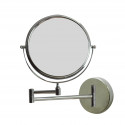 American Imaginations AI-645 19.56-in. W Round Stainless Steel Wall Mount Magnifying Mirror Chrome