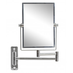 American Imaginations AI-646 16.36-in. W Rectangle Stainless Steel Wall Mount Magnifying Mirror Chrome