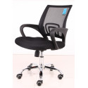 American Imaginations AI-28701 22.8-in. W 38.6-in. H Modern Stainless Steel-Plastic-Nylon Office Chair Black