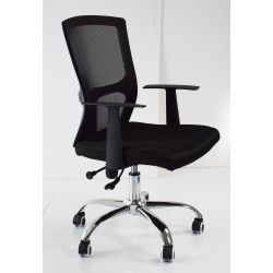 American Imaginations AI-28707 25.2-in. W 37.8-in. H Modern Stainless Steel-Plastic-Nylon Office Chair Black