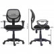 American Imaginations AI-287 23.23-in. W 37.4-in. H Modern Stainless Steel-Plastic-Nylon Office Chair